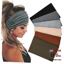 6 Pack Wide Headbands for Women - Boho Headband - Stretch Headbands - Solid 1