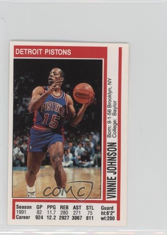 1991-92 Panini Album Stickers Vinnie Johnson #128 0a2