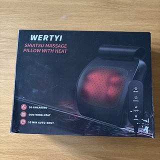 WERTYI Shiatsu Massage Pillow with Heat 3D Kneading Neck Back Massager