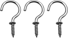 60 Pcs 304 Stainless Steel Screw Ceiling Hooks 1 Inch Cup Hook Screw-In Light