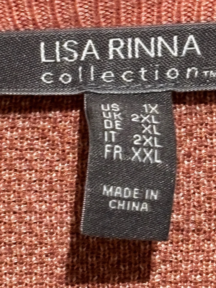 Cárdigan largo con botones Lisa Rinna bolsillos para mujer talla 1X estampado animal artístico Foto 4 de 4