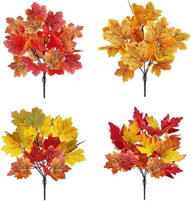 Herbstblätter Deko 4 Stück Kunststoff 43cm Tischdeko Halloween