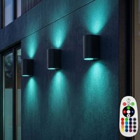 3Er Set Led AußEn Wand Lampen Rgb Fernbedienung Fassaden Up Down Strahler Licht