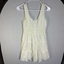 Urban Outfitters Cream Tiered Mini Dress Size M