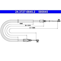 ATE Handbremsseil 1905Mm Passend FüR Peugeot 207 207/207+ | 24.3727-0845.2