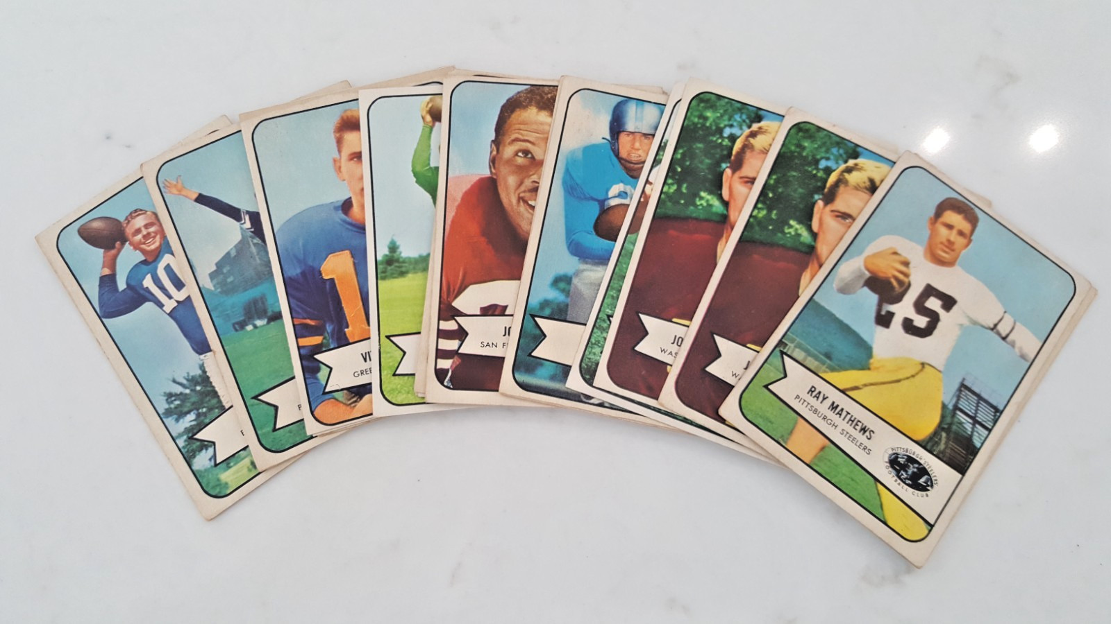 1954 Bowman football cards #1 to #70, complete your set