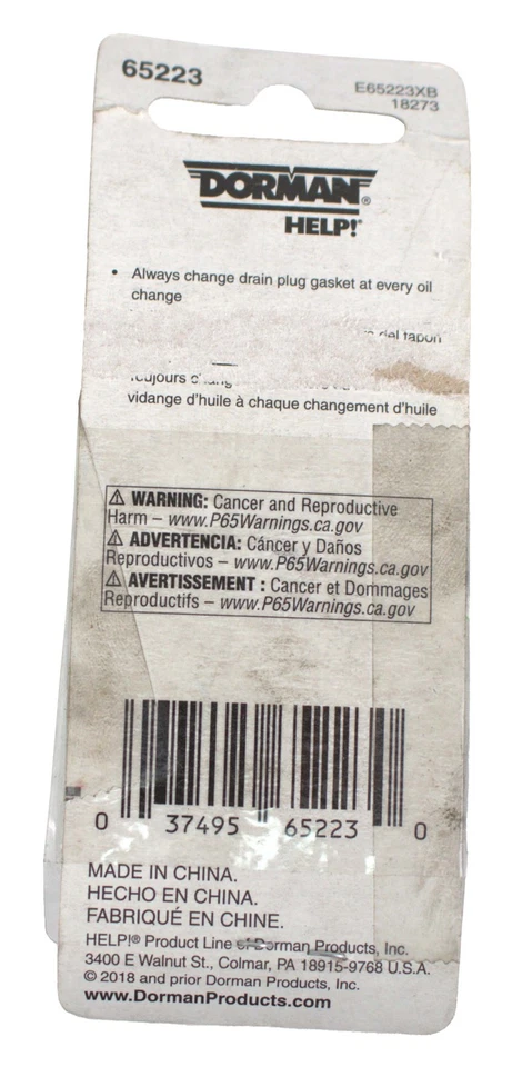 Dorman HELP! M22-1.50 Standard Oil Drain Plug Fit 1975-95 BMW 530i Part ID 65223 Foto 2 de 4