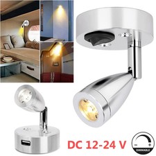 12-24V LED Spotlight Reading Light RV LED Lighting with USB Charging Boat Light