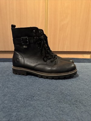 Remonte Damen Stiefel Boots Schwarz Echtleder Gefüttert Größe 40 UK 7
