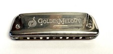 Rare Hohner Golden Melody No.542 Harmonica Key of A 10 hole with Acrylic Comb