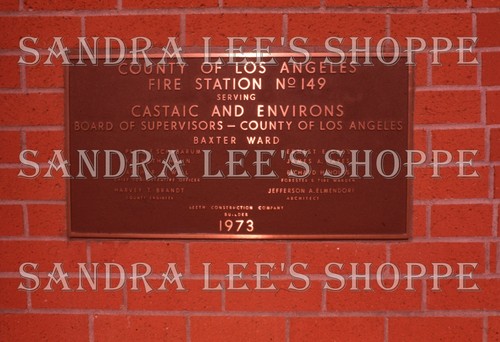 Fire Apparatus Slide 1978 LACFD Station 149 Castaic Wall Plaque