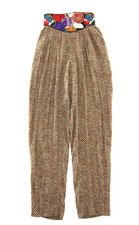 Vintage Platinum Dorothy Schoelen Rayon Brown High Waist Pocket Pant Women 2