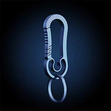 Ultralight Aviation Titanium Anti-Lost Keychain Carabiner Creative CNC Blue