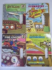 Vtg 1983 You Can Drive an Automobile Jet Sub 4 Children's Board Book w/ Handles