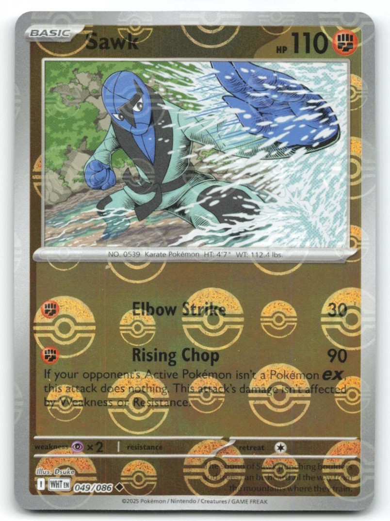Sawk (Poke Ball Pattern) Uncommon SV: White Flare 049/086 NM