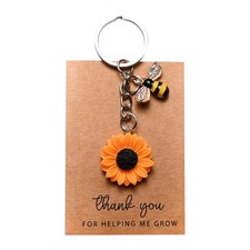 Sunflower Keychain Mother's Day Sunflower Bee Bag Charm For Handbag