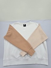 Felpa girocollo Nike unisex bianca beige colorblock M