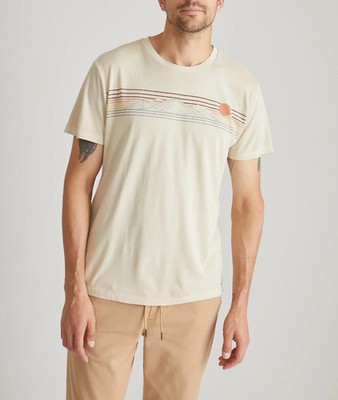 Marine Layer Signature Crew Graphic Tee Men's XXL Fog Short Sleeve Pullover