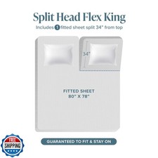 Bare Home Split Head Flex King Sheet Set - 1800 Ultra-Soft Microfiber Double ...