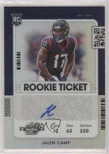2021 Panini Contenders Optic Rookie Ticket Silver Prizm Jalen Camp Auto 1m1a