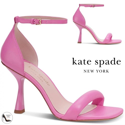 Kate Spade Melrose Ankle Strap Pumps Stiletto Heel Pink Leather Sandal 7.5 - Picture 3 of 20