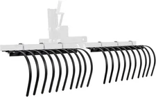 60 Inch Landscape Rake Rock Rake Pine Straw Rake 20 Tines For Tractor/ATV/UTV