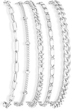 Gold Bracelets Set for Women Non Tarnish Trendy,14K Gold Plated Dainty Stackable