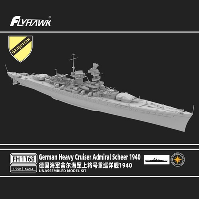 #ad Flyhawk FH1168 1 700 German Heavy Cruiser Admiral Scheer 1940 Assembly Model Kit $38.94