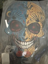 Spinner de viento calavera decoración de Halloween de 12 pulgadas - Spinner de jardín de metal 3D, Manda