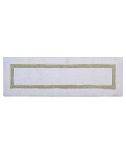Hotel Collection White/Sage 20" x 60" 100 Cotton Bath Rug New