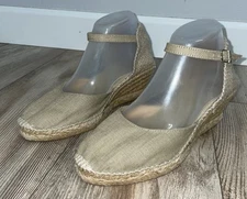 Toni Pons Closed Toe Wedge Tan Slingback Espadrille Ter Nautical Shoes 39