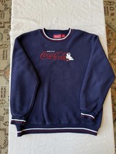 Vintage Coca-Cola Brand Navy Blue Fleece Sweatshirt Size M