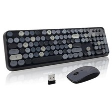 LETTON Wireless Keyboard Mouse Combo, 2.4GHz Typewriter Keyboard Wireless, Co...