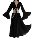 TMS Black Skirt Top Belly Dance TRIBAL Costume 25 Color
