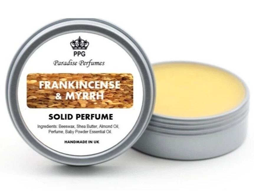 Frankincense & Myrrh Natural Solid Perfume by Paradise Perfumes Balm Scent 15ml