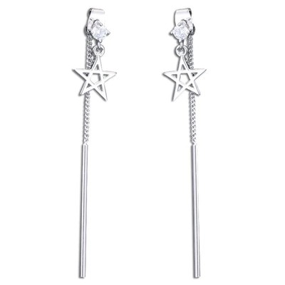 Fashion sterling silver star dangle earrings wedding bridal Valentine s day gift