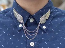 Solid 935 Argentium Silver With Large Brid Wing Design Fantastic Collar Pin