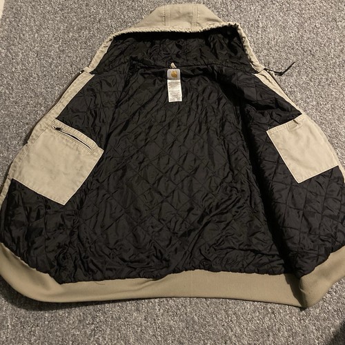 Giacca Carhartt J279 Active vintage con cappuccio tela d'anatra trapuntata foderata abbigliamento da lavoro uomo XXL - Foto 4 di 7
