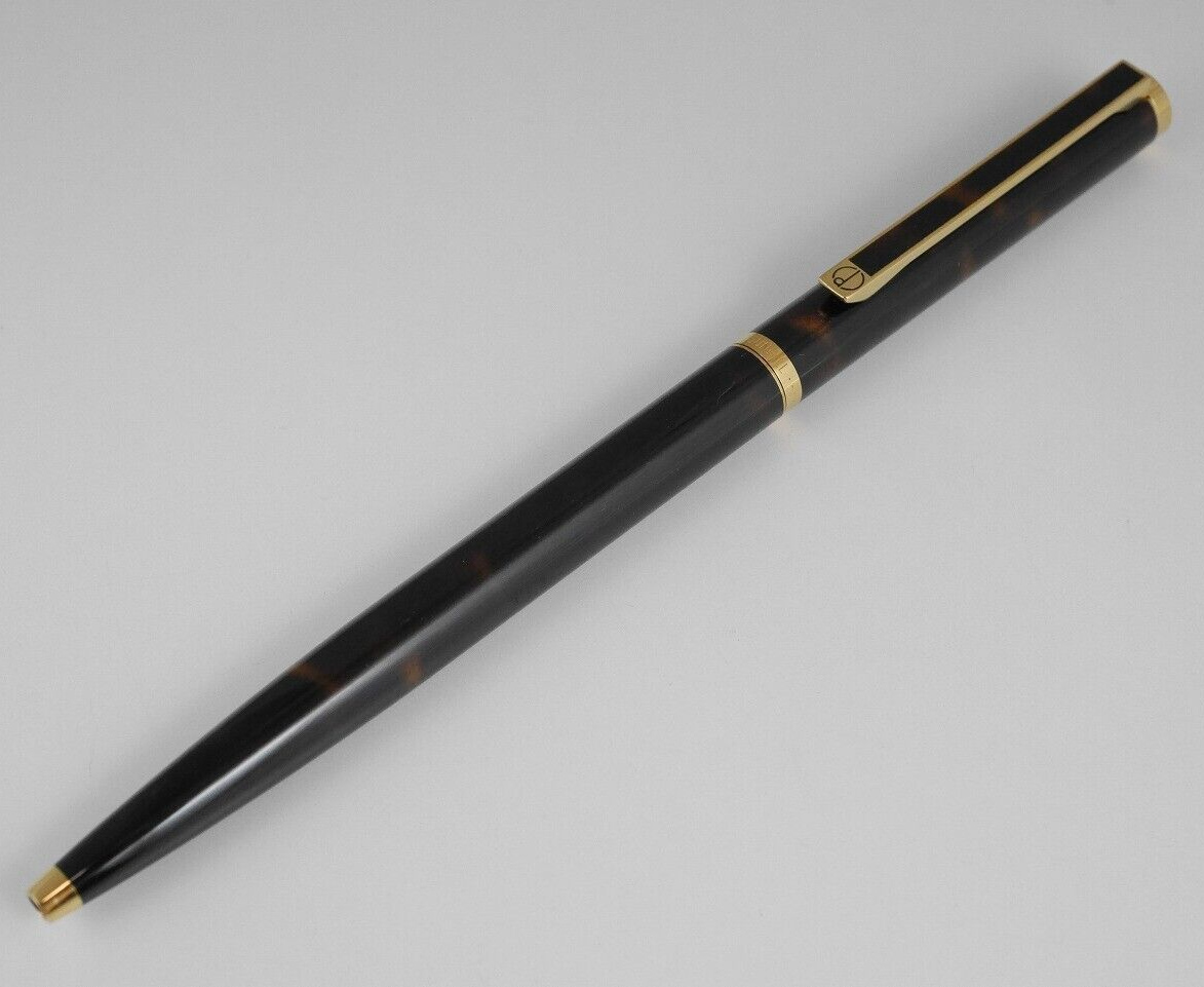 dunhill Gemline Marble Brown Lacquer Ballpoint Pen (Blue Ink) FREE