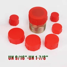 Red Plastic Protective Caps with UNF Threads UN7/16"-UN2-1/2" End Cap Cover