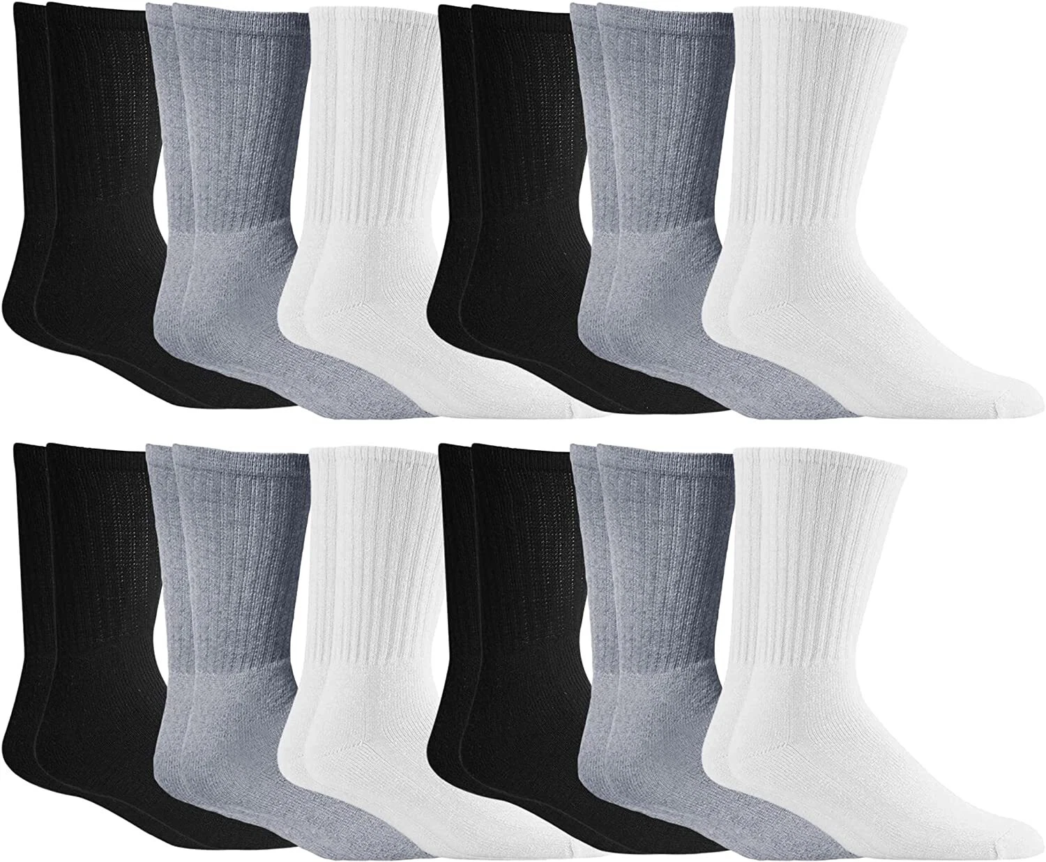 Yacht & Smith 12 Pairs Of Mens Wholesale Bulk Sports Crew Socks, by SOCKS'NBULK