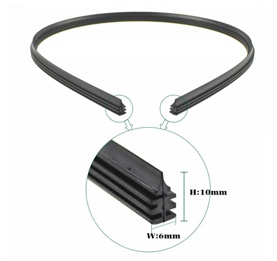 4Pcs Universal 26" Car Bus Rubber Frameless Windshield Wiper Blade Refills ] - Image 4 of 4