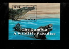 Gambia 2002 - Wildlife Animals Crocodile - Souvenir Stamp Sheet Scott #2598 MNH