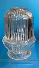 Fairy Lamp Homco Clear Ribbed Glass Lamp Tea Light Candle Holder Vtg