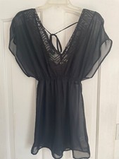 Women  s miken mesh black swimsuit coverup size small