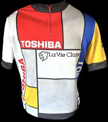 TOSHIBA LA VIE CLAIRE CYCLING JERSEY JEAN-FRANÇOIS BERNARD HINAULT SHIRT - Photo 1/2