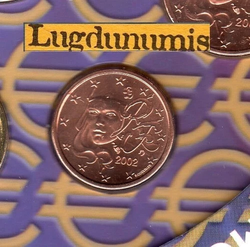 France 2002 1 Centimo D'Euro Card from Bu Box 145563 Copies