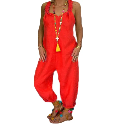 S-5XL tuta donna casual ampia moda salopette tuta da gioco pantaloni salopette - Foto 8 di 30