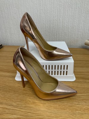 Public Desire Rose Gold Pointed Toe Slip On High Heel Shoes