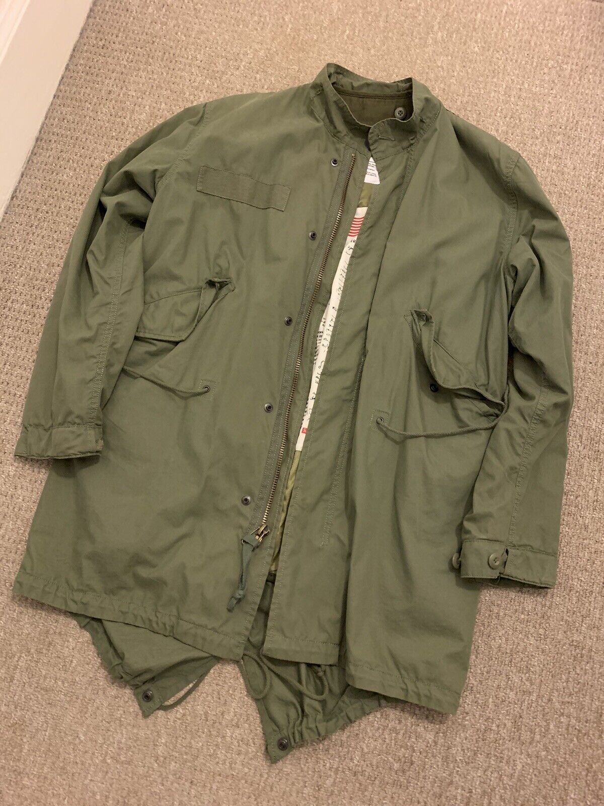 Supreme Justice For All Fishtail Parka Olive Size Medium Jacket